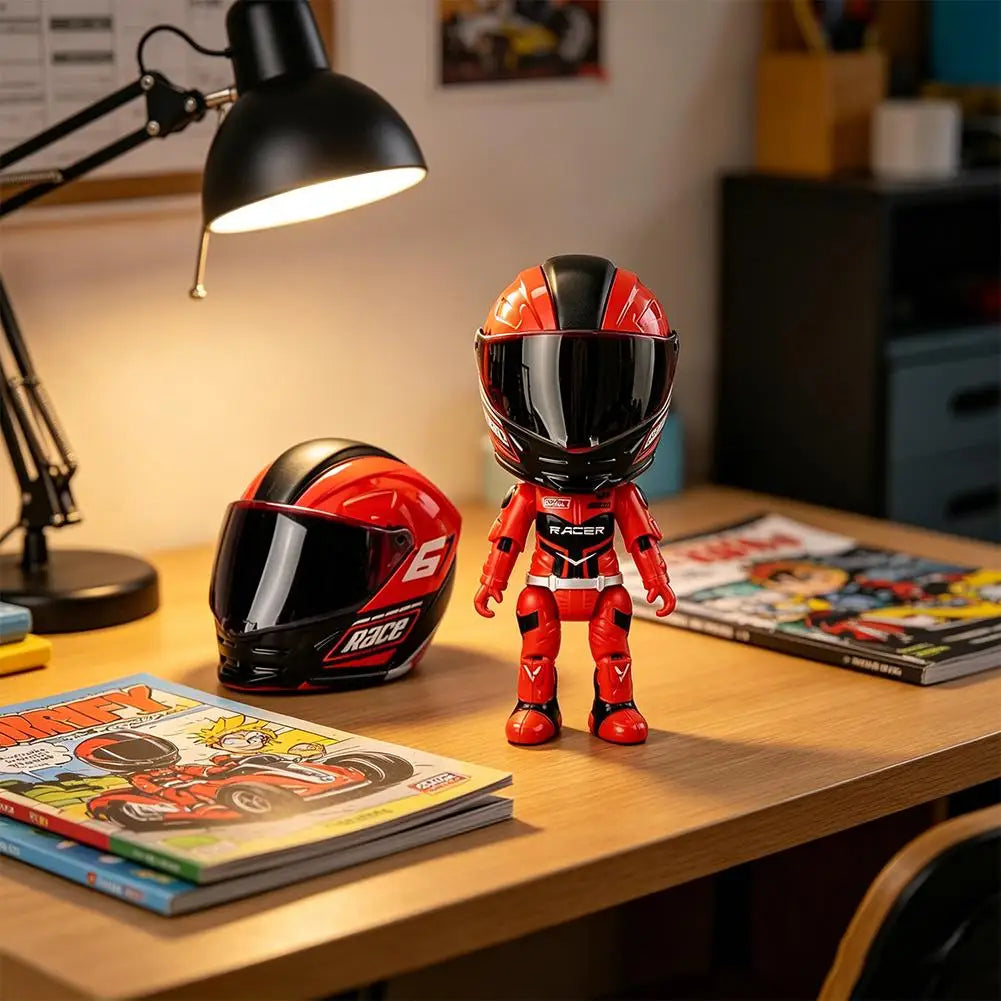 1:12 Scale Motorcycle Rider Model with Articulated Joints High-Detail Alloy and Plastic Diecast Collectible Figure for Display