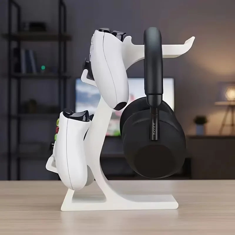 Universal Dual Game Controller And Headphone Stand Multi-Functional Storage Rack for Gaming Headsets And Joysticks