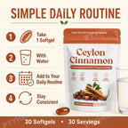 Ceylon Cinnamon Softgels 7200mg Equivalent,12:1 Concentrated Extract with MCT Oil,High Bioavailability, Daily Balance Support