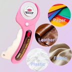 45mm Pink Patchwork Rotary Cutter - Color Sewing Clip - Color Sewing Pen, suitable for DIY crafts, fabrics, leather and quilting