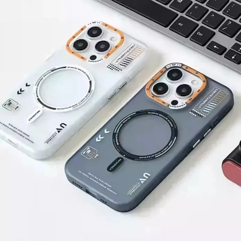 Matte Magnetic Phone Case For iPhone 17 16 15 14 13 Pro Max Air Magsafe Wireless Charge Frosted Metal Lens Frame Buttons Cover