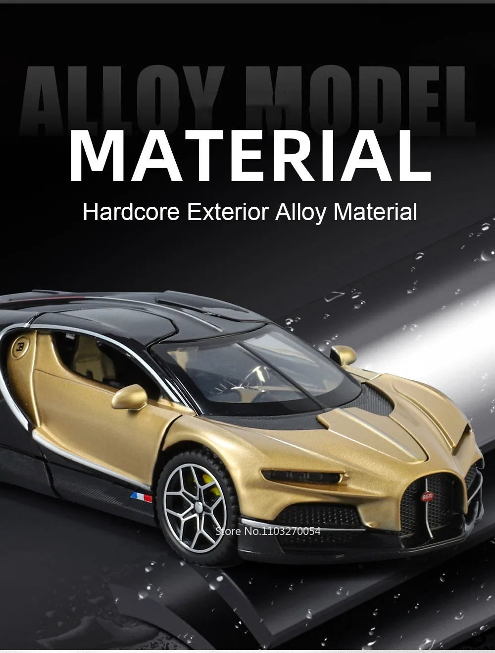 1:32 Atlantic Tourbillon Car Model Alloy Diecast Toys Doors Opened Sound Light Pull Back Miniature Models Office Table Ornaments