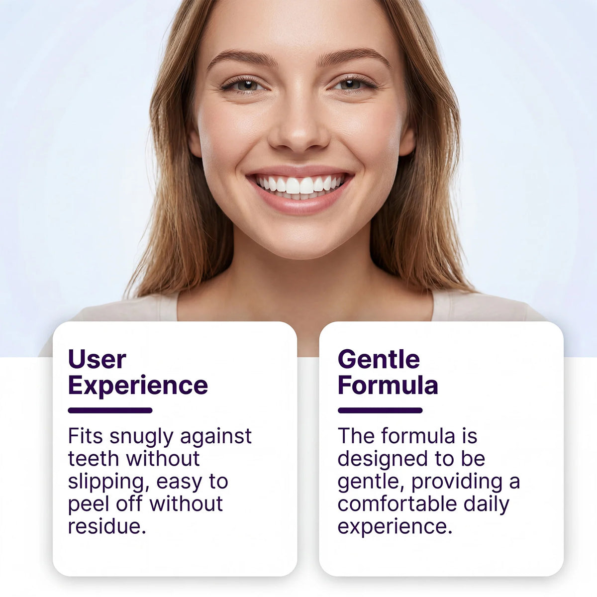 Purple Teeth Whitening Strips 30 Minutes Oral Cleaning Removal Gel Improve Dental Yellowing Oral Care, for With Shade