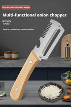 2026 New Paring Knife Ergonomic Wood Handle Knife Stainless Steel Vegetable Peeler with Wooden Handle 2-in-1 Fruit Potato Peeler