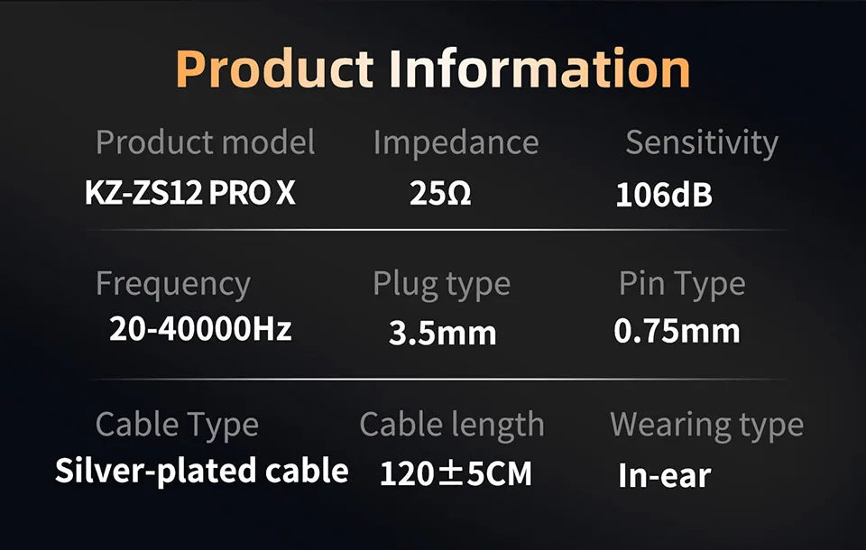 KZ ZS12 Pro X Metal Hybrid Earphones with Adjustable Bass Tuning