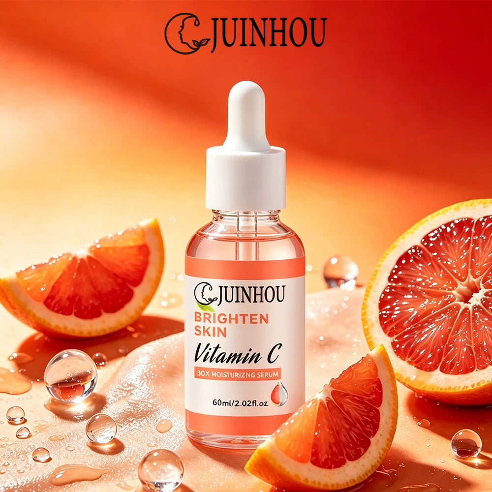 JUINHOU Vitamin C Skin Care Serum Cream Set Brighten Moisturizing Oil-Control Improve Uneven Skin Tone For Dull Skin Daily Care