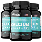 Calcium Supplement with Vitamin D3 K2 B12 - Supports Bone Health,Relieves Bloating, Immune System, Improves Absorption