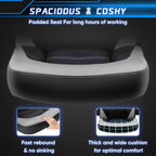 Big And Tall Office Desk Leather Gaming Computer Chair With Adjustable Swivel Task And Flip-Up Arms For Adults