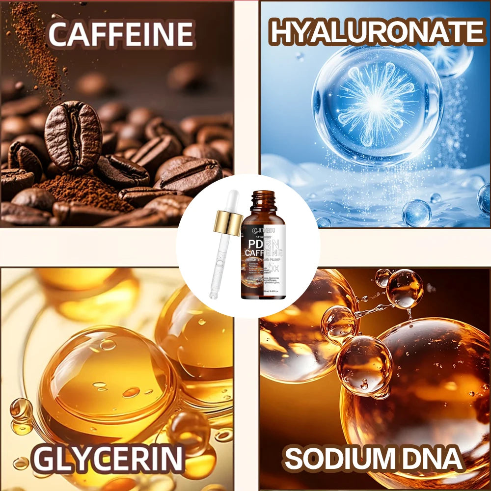 JUINHOU PDRN Caffeine Facial Serum Brightening Soothing Reduce Puffiness Makes Skin Look Plump And Vibrant Suitable For Everyone