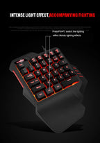 RGB Backlit Gaming Keyboard And Mouse Combo One-Handed Keypad with 3200 DPI Mouse Game Converter for PS4 Xbox Nintendo Switch