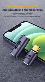 USB4.0 40Gbps OTG Type C 90 Degree Adapter 100W 5A USB C to Type C Fast Charging Converter USB C Data Adapter For Macbook 8K60HZ