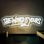 The World is Yours Neon Sign USB Powered LED Light for Beer Bar Wedding Birthday Party Game Room Bedroom Decoration Wall Light