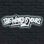 The World is Yours Neon Sign USB Powered LED Light for Beer Bar Wedding Birthday Party Game Room Bedroom Decoration Wall Light