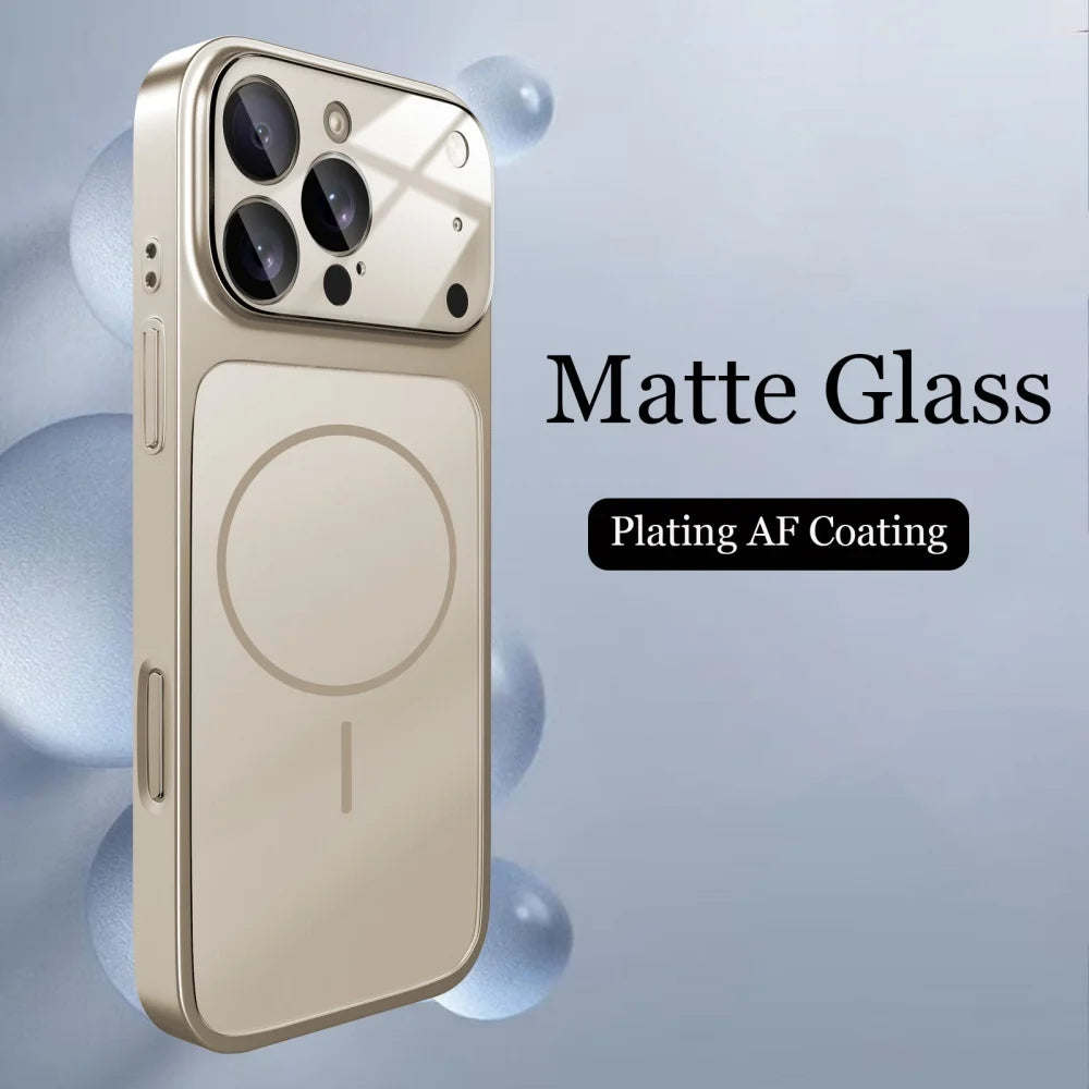 Luxury Original For Magsafe Matte Armor Case For iPhone 17 18 16 15 14 13 Pro Max Funda Wireless Charging Hard Magnetic Cover