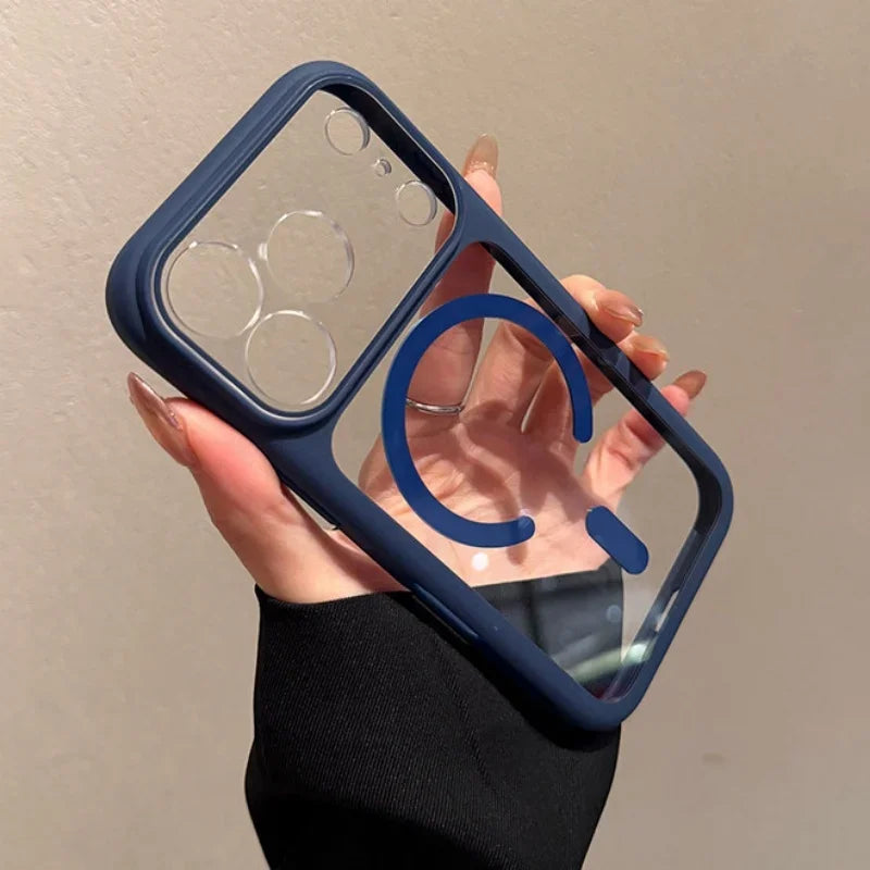 Transparent Defender For Magsafe Case for iPhone 18 17 16 15 14 13 Pro Max Camera AI Touch Control Wireless Charge Acrylic Cover