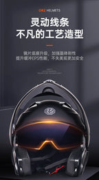 ORZ Personalised Motorcycle Full Face Helmet Men Women Fashion Dual Lens Helmets Motocross Racing Modular Flip Up Casco Moto