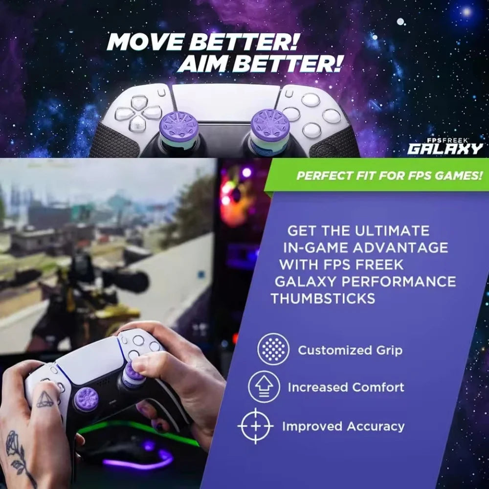 High-Rise Performance Freeks for PS4 PS5 Galaxy Joystick Compatible 8BitDo Ultimate Controller Stick Silicone cap Thumbsticks