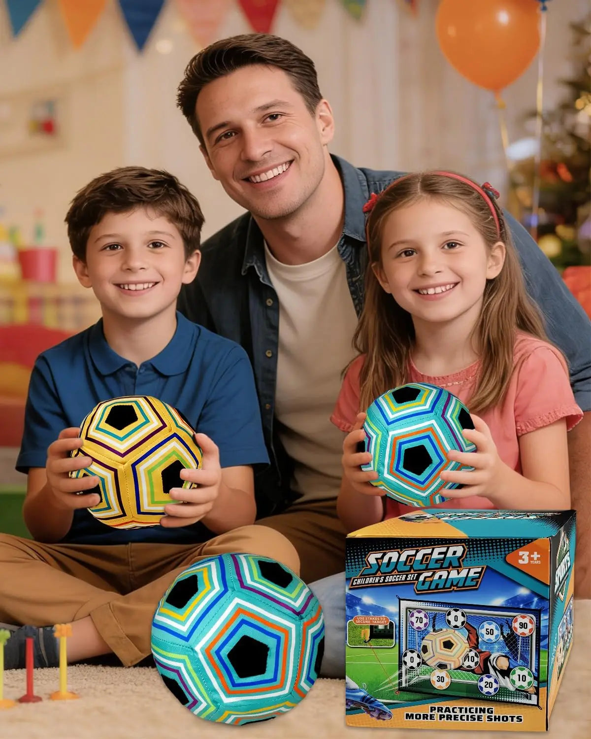 Soccer Game Mat Set Outdoor Indoor Soccer Toys Multiplayer Competitive Soccer Games Children Football Goal Training Boy Gifts