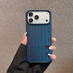 Luxury Striped Luggage Texture Phone Case For IPhone 18 17 16 15 14 13 Pro Max Shockproof Titanium Glossy Color Bussiness Cover