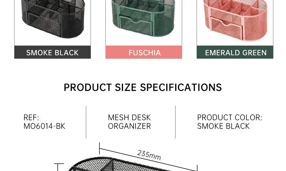 Mesh Desk Organizer Sturdy Metal Pen Stand Student Stationery Office Supplies