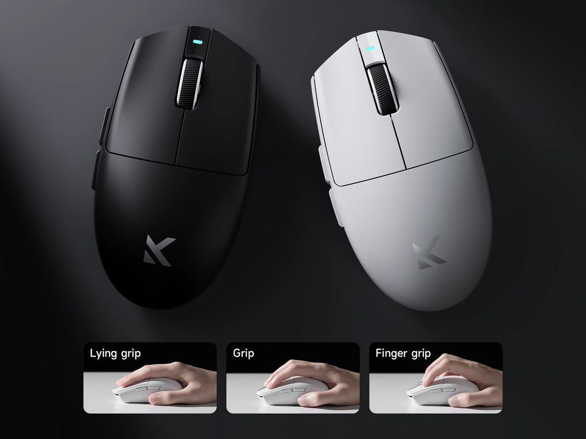 MCHOSE G3 V2 Wireless Gaming Mouse PAW 3395 Sensor Tri-mode 800mAh All-Around Grip Omron Mechanical Switches TTC Silver Wheel
