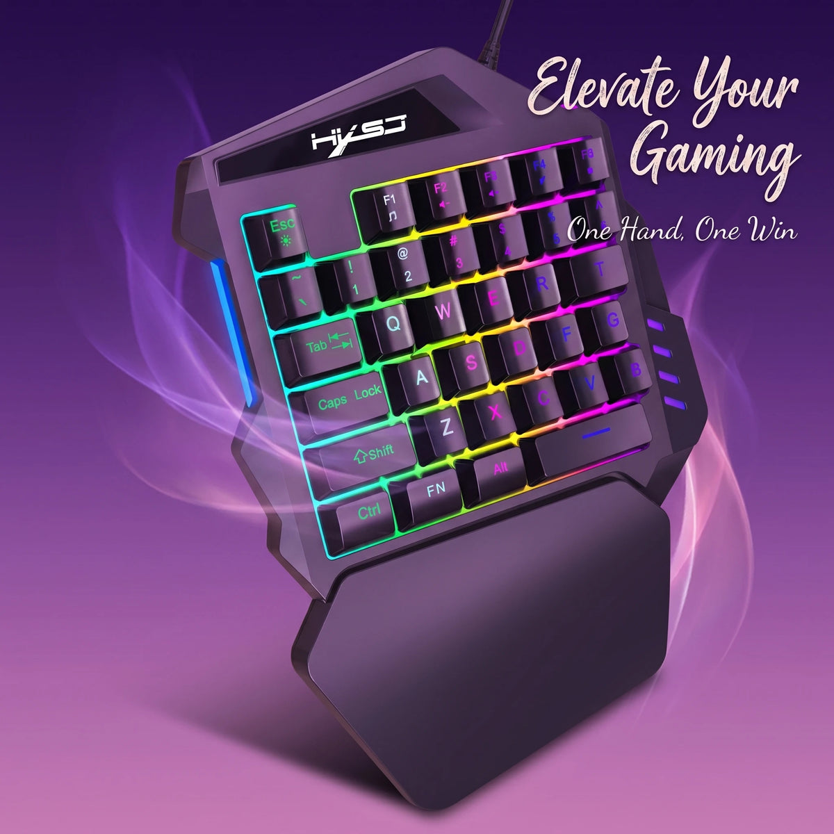 Ergonomic 35-Key Gaming Keyboard with RGB Lighting USB Powered One-Handed Design Thin Film Keys for Enhanced Gaming Experience