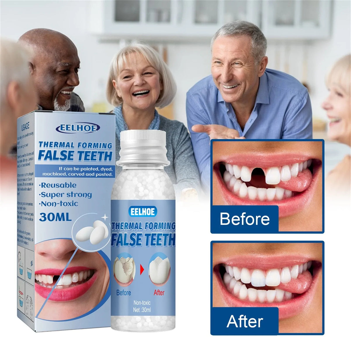 30ml Temporary Tooth Repair Kit Teeth And Gaps FalseTeeth Solid Glue Denture Adhesive Teeth Whitening Tooth Beauty Tool