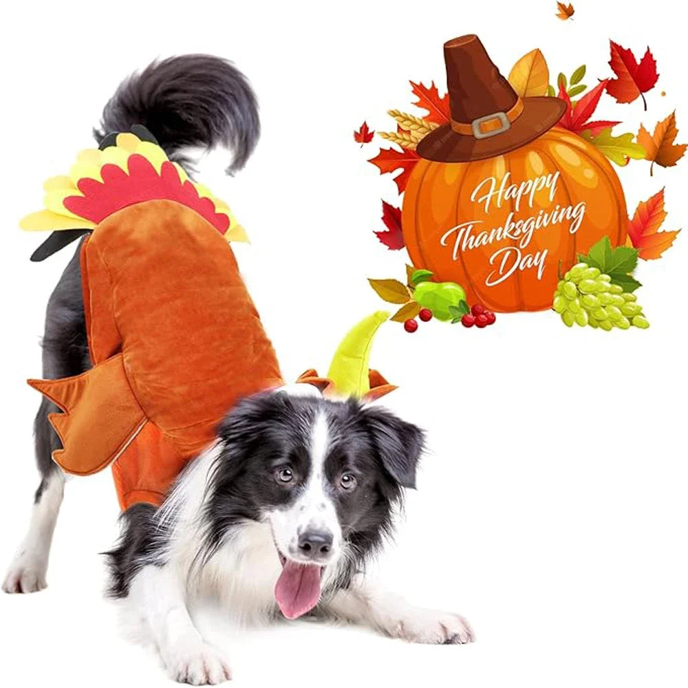 Halloween Dogs Turkey Costume Pets Thanksgiving Costume Winter Clothes Apparel Cosplay Dress Up for Small Medium Large Dogs