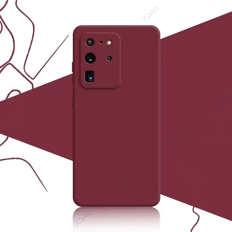 Original Mobile Phone Cover for Samsung Galaxy S20 FE Plus Ultra SamsungS20Ultra S20Plus 5G Soft Square Liquid Silicone Case Bag