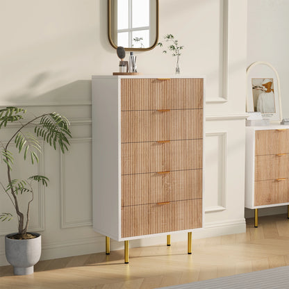 Rosahqnda Modern Drawer Cabinet,5 Drawers,Chest of Drawers,Sideboard,Bedside table,for Living Room,Entryway,Hallway,Wooden