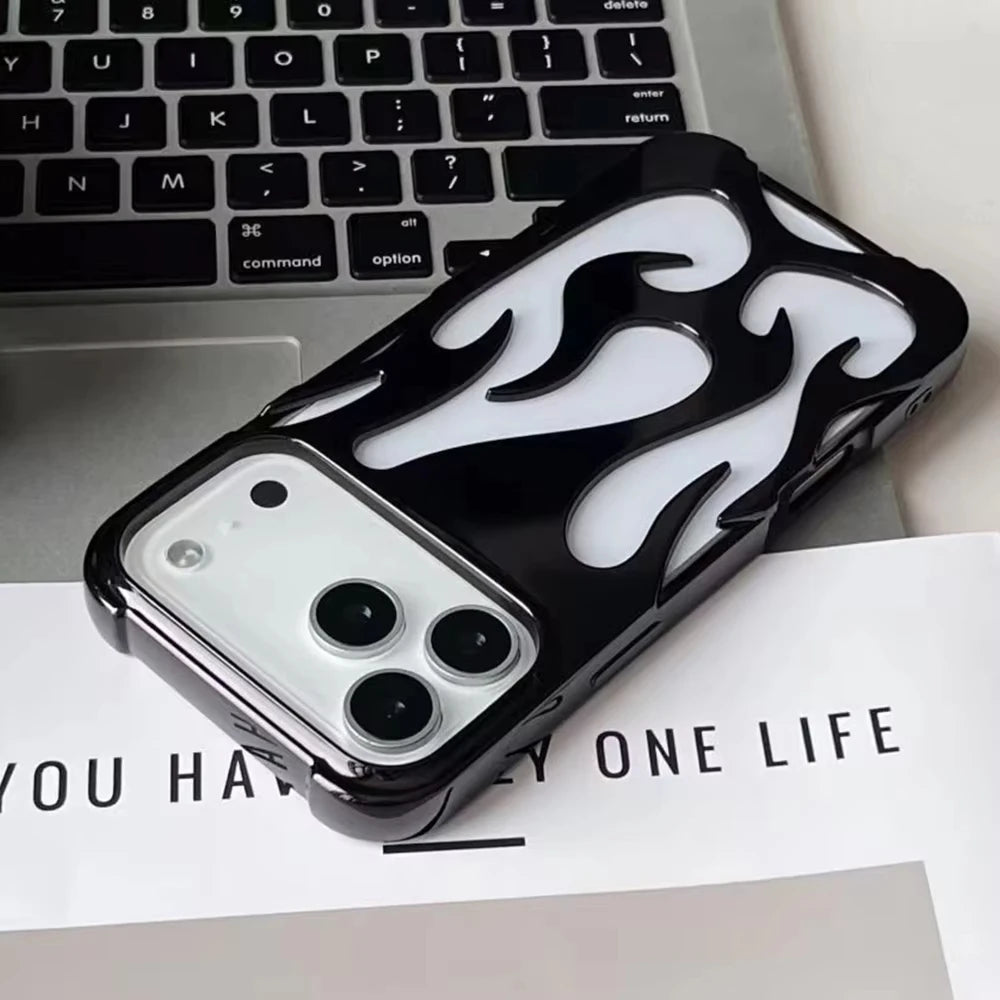 Flame Pattern Anti Drop TPU Phone Case for iPhone 17 16 15 14 Pro Max