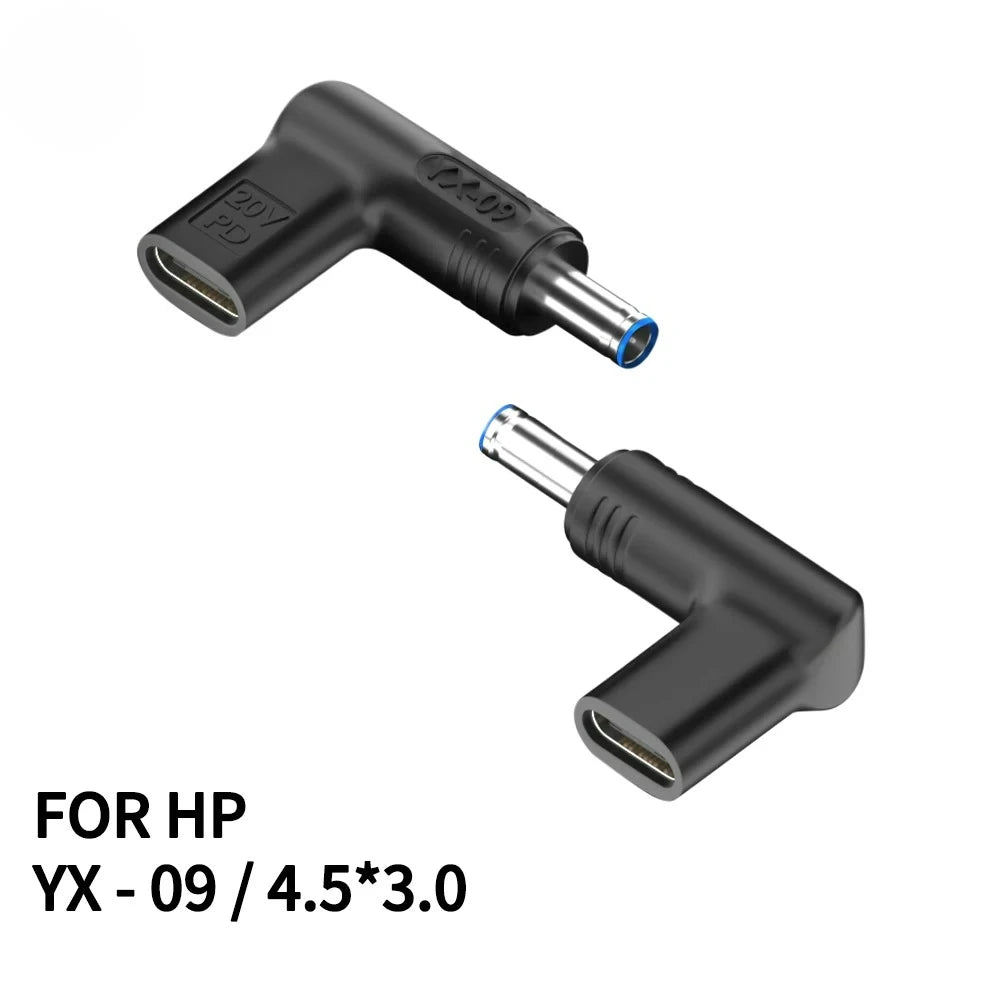 20V100W Laptop Power Adapter Connector DC Plug USB Type C Female to DC Male Jack Converter for Hp Dell Asus Acer Lenovo Notebook