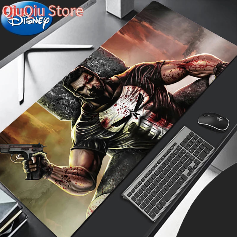 HD Print Anime Mouse Pad Office Computer Gamer Mousepad Laptop P-punisher Keyboard Pad PC Terror Skull Logo Gaming Desk Mice Mat