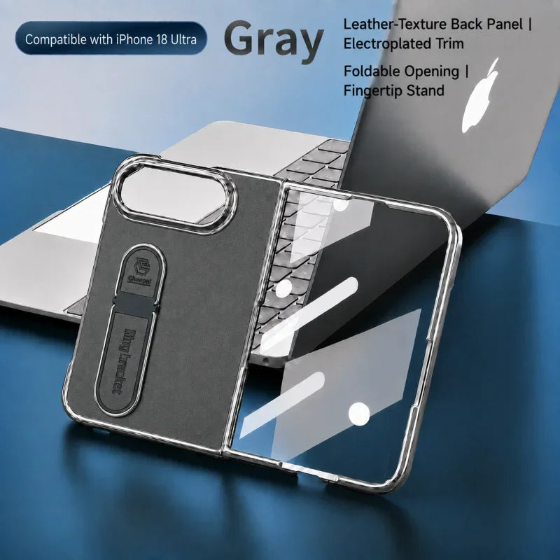 Korean Style Finger Bracket Shockproof Hard Back Phone Case for iPhone Duo 5G