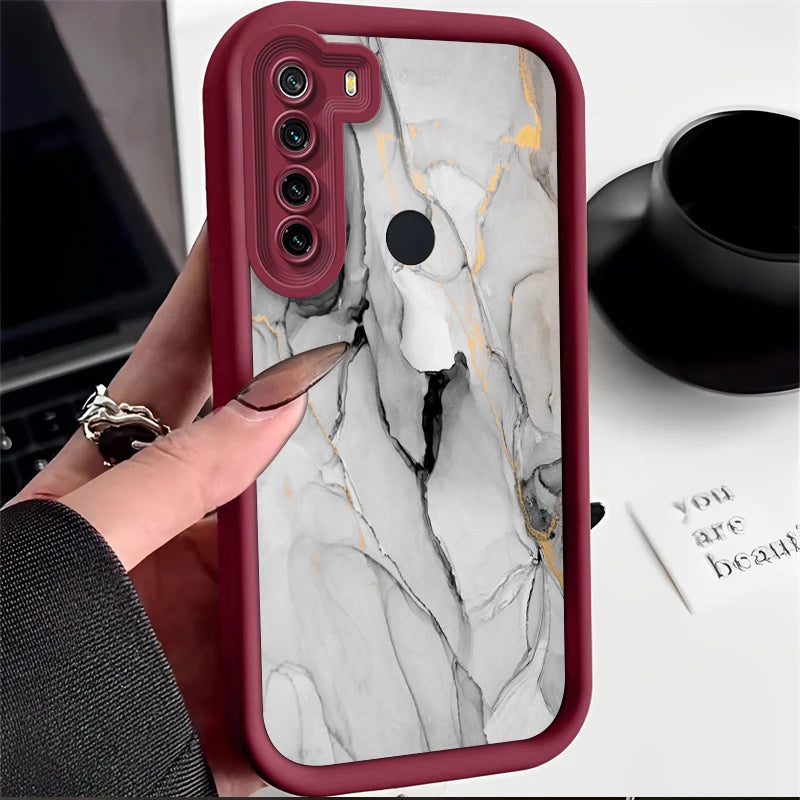 note8pro Marble Silicone Phone Case On For Xiaomi Redmi Note 8 7 9 Pro Max 9s redmi 9 9a 9c 9t note9 note7 Luxury Cover