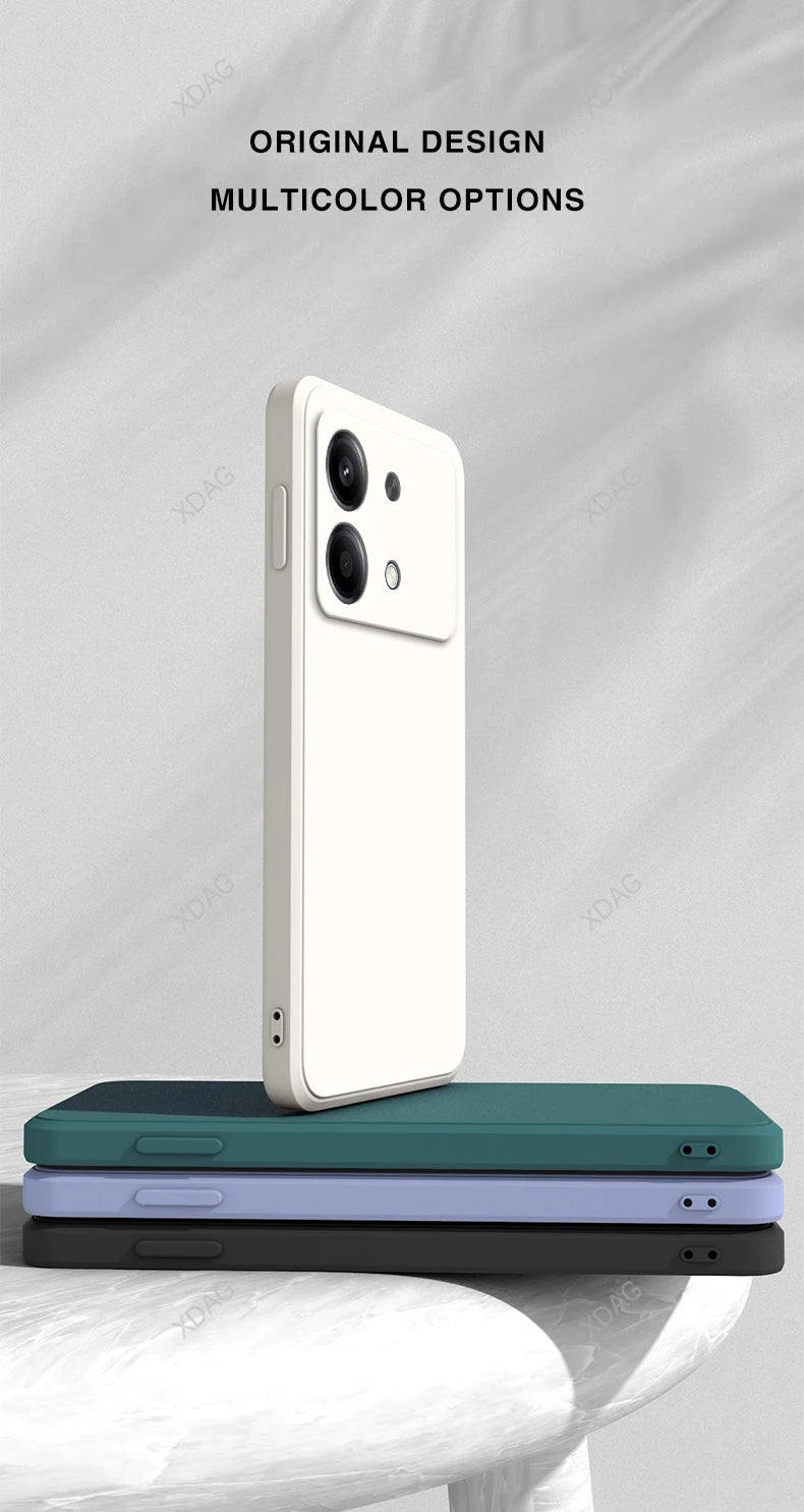 Liquid Silicone Cover for Xiaomi Redmi Note13 Note 13R 13 R Pro Plus 13RPro 5G Square Soft Original Mobile Phone Accessorie Case