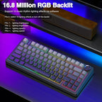 AULA F75 Gaming Mechanical Keyboard RGB Customized 75% Layout Side-engraving Gasket Mounted 80keys PBT Gradient Keycaps Keyboard