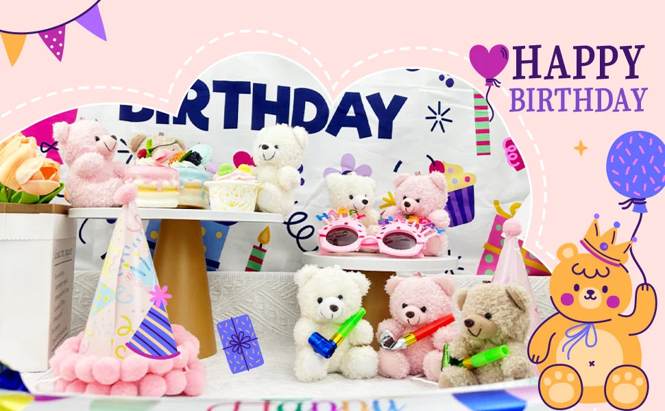 Mini Teddy Bear Bulk,Small Stuffed Animal Toy, Soft Plush Mini Teddy Bears for Baby Shower Graduation Wedding Birthday Party