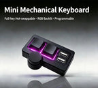 RGB Backlit Wired Mini Gaming Keyboard Hot-Swappable Portable Multi-Combination/Multimedia Game Office Custom Shortcut Keyboard