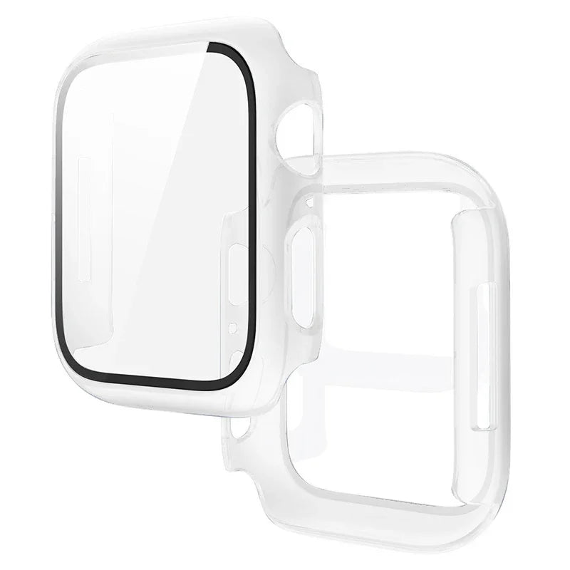 Tempered Glass+Cover For Apple Watch 11 10 9 8 7 46mm 42mm PC Bumper Screen Protector Case iWatch Series 7 6 5 4 SE3 44 40 45mm