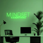 Mindset Is Everything Neon Sign , Motivational LED Wall Light ,Inspirational Quote Wall Decor for Office, Gym Home Decor