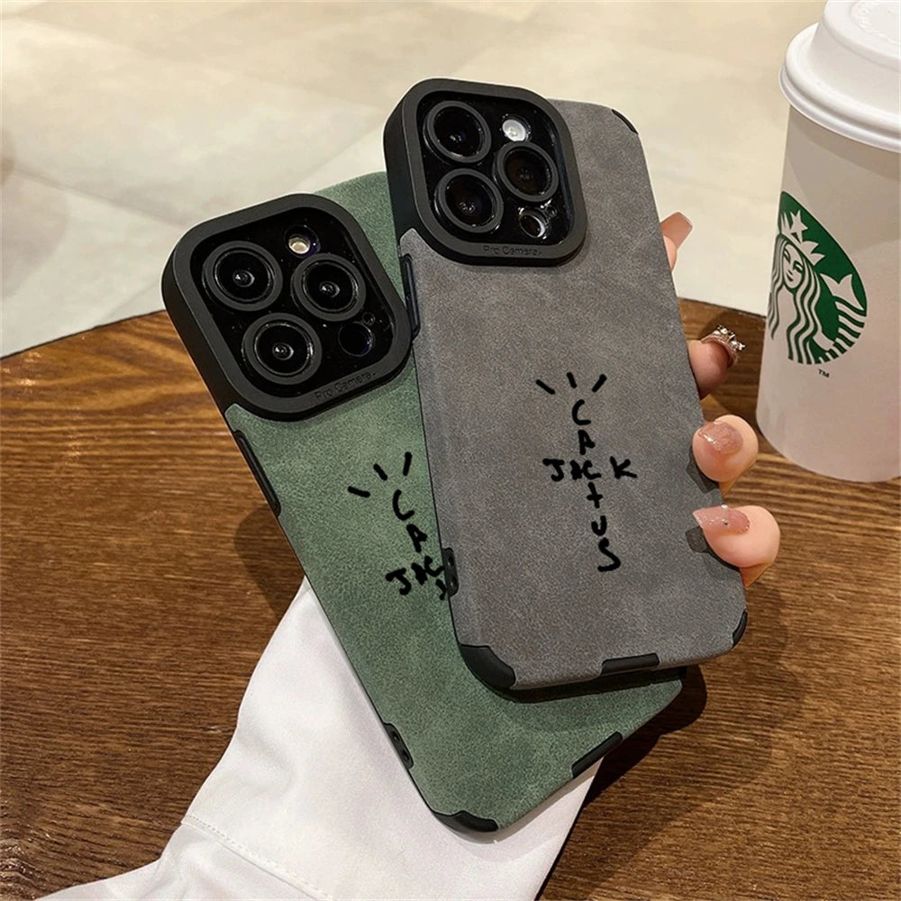Travis Scott Cactus Jack Luxury Suede Silicone iPhone Case – iPhone 11 to 17 Pro Max