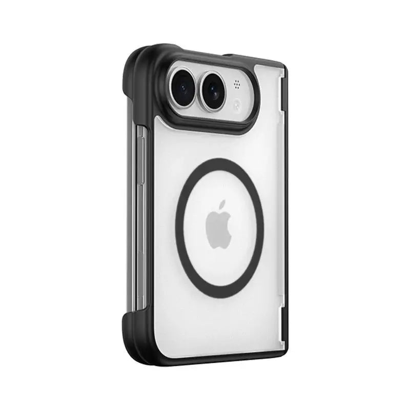 Case For iPhone Duo 18 Fold Magnetic Matte Transparent Acrylic Phone Cover Equipped With Central Hinge Protection Back Shell