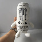 Zero Sugar White Monster Energy Drink Plush Toy Simulation Can Stuffed Ornament Doll Cute Soft Figure Decor Gift for Friend