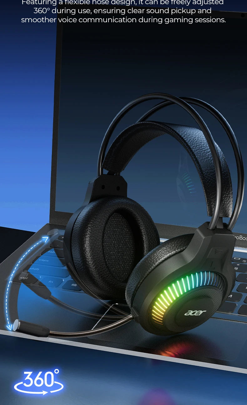 RGB Cool Lighting Wired Earphones Low Latency Headphones with Mic Breathable Comfortable Earbuds Surround Sound Effects for Game