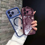 Luxury Bracket Stand Magnetic Phone Case for iPhone 18 Pro 17 16 Plus 15 14 13 12 Pro Max With Lens Protector Cover for Magsafe