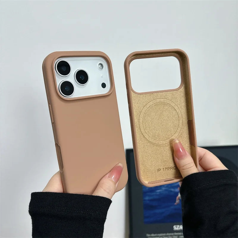 Magnetic Liquid Silicone Case for iPhone 17 Series MagSafe Shockproof Cover
