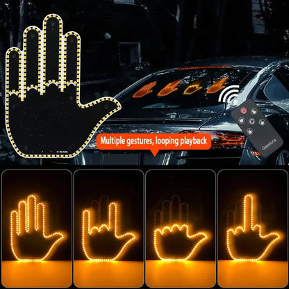 Car Gesture Light with Remote Control – Funny LED Palm Light for Road Rage Reactions