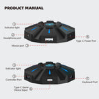 RGB Backlit Gaming Keyboard And Mouse Combo One-Handed Keypad with 3200 DPI Mouse Game Converter for PS4 Xbox Nintendo Switch