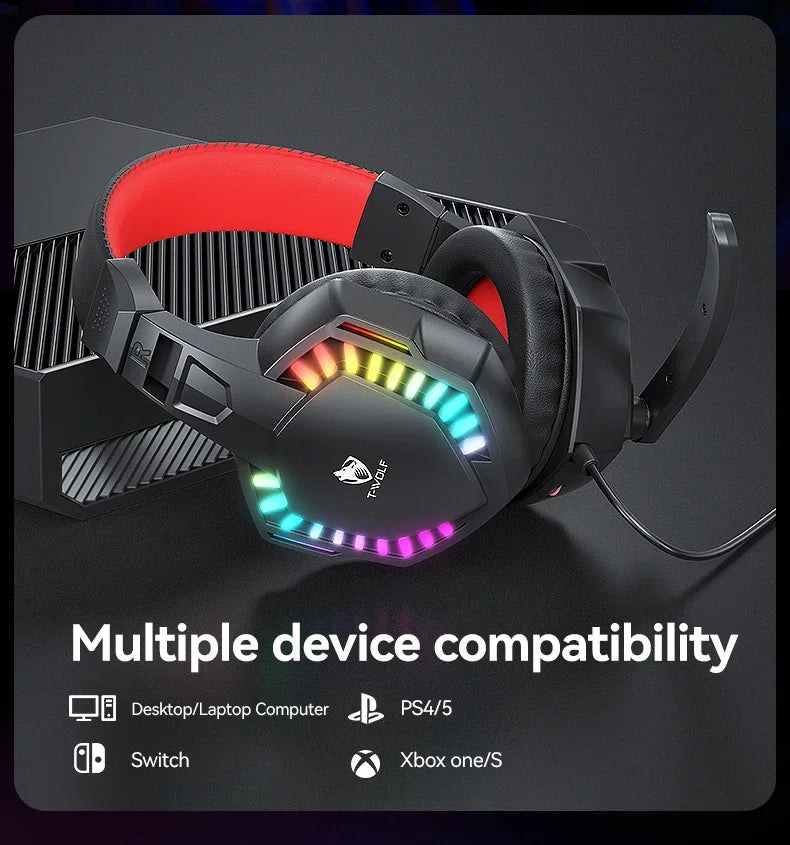2026 NEW 5-in-1 Set Gaming Combo Keyboard 4-color Breathing Light Mouse 3.5mm Gaming Headset Gaming Speaker Anti-slip Mouse Pad